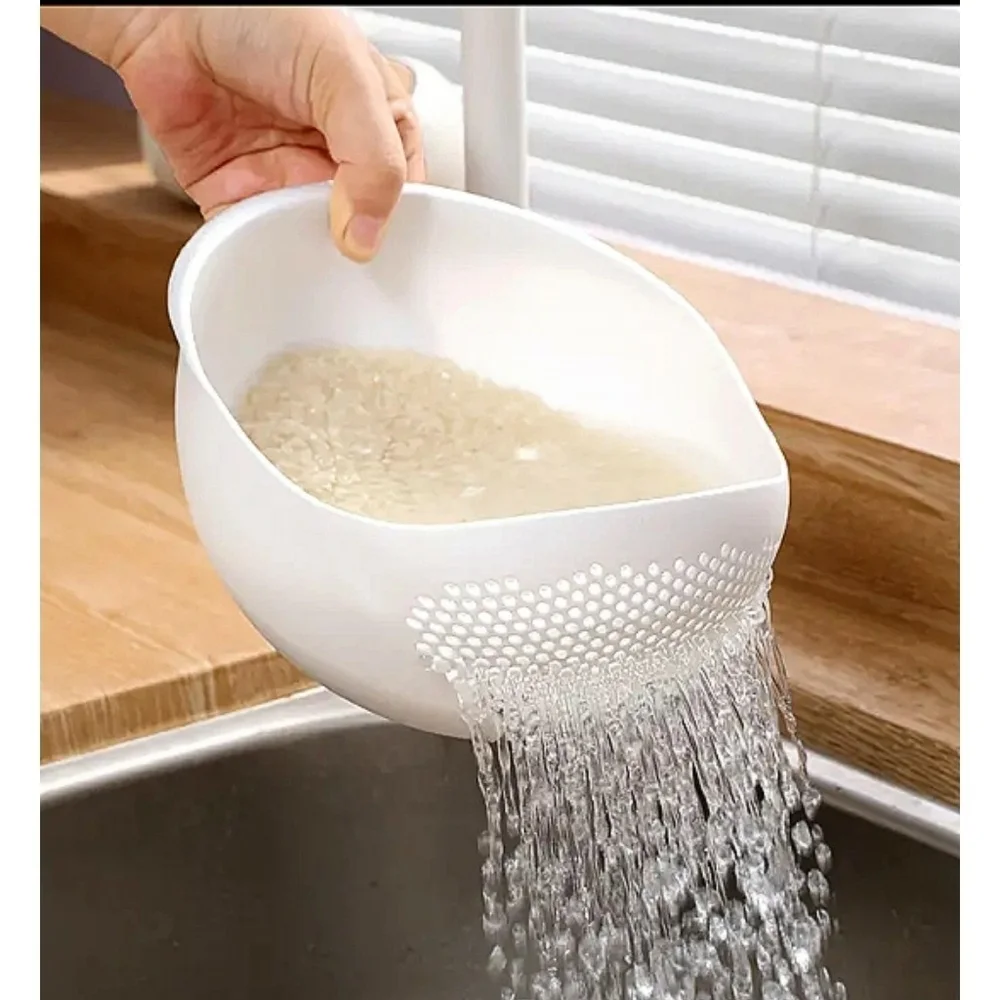 Kitchen Tool White Rice Strainer Plastic Drain Basket Household Colander New Lot
